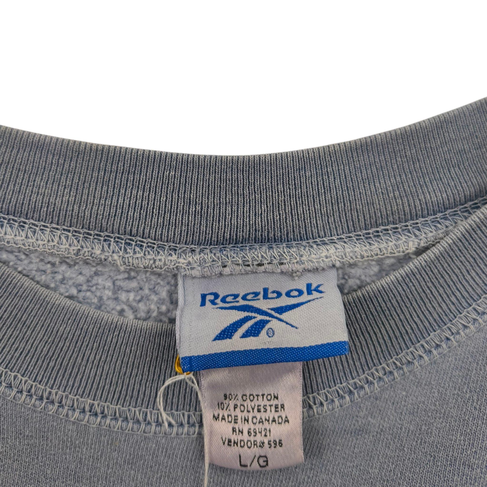 Felpa Reebok Vintage 90's Genuine Athletics - Made in Canada - Grigio Faded - Taglia L (Veste XL)