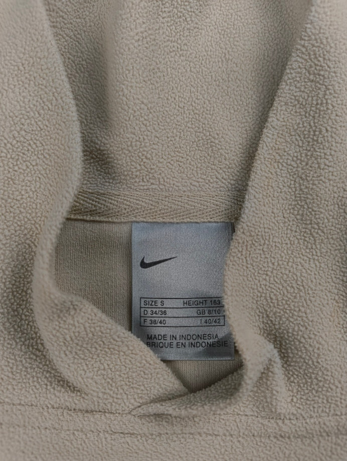 Nike Vintage 00's Fleece Mock Neck Pullover - Cream/Beige - Size S (Fit XS)