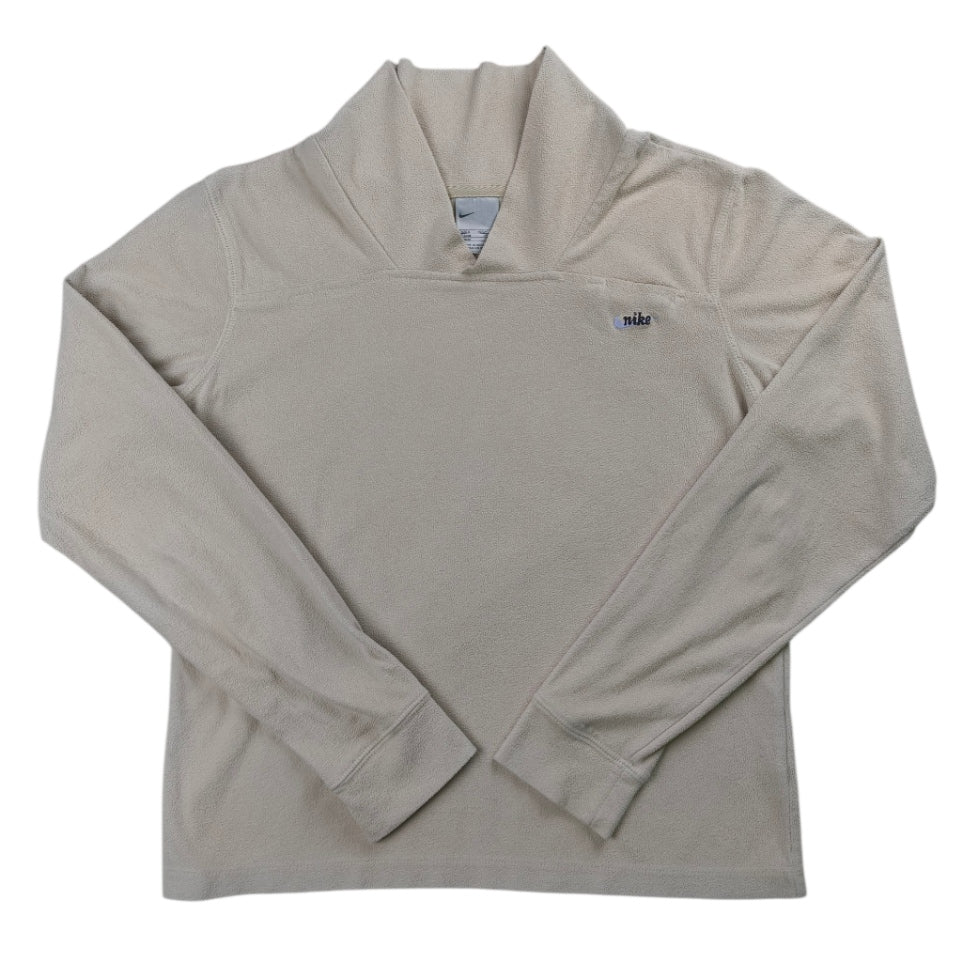 Nike Vintage 00's Fleece Mock Neck Pullover - Cream/Beige - Size S (Fit XS)
