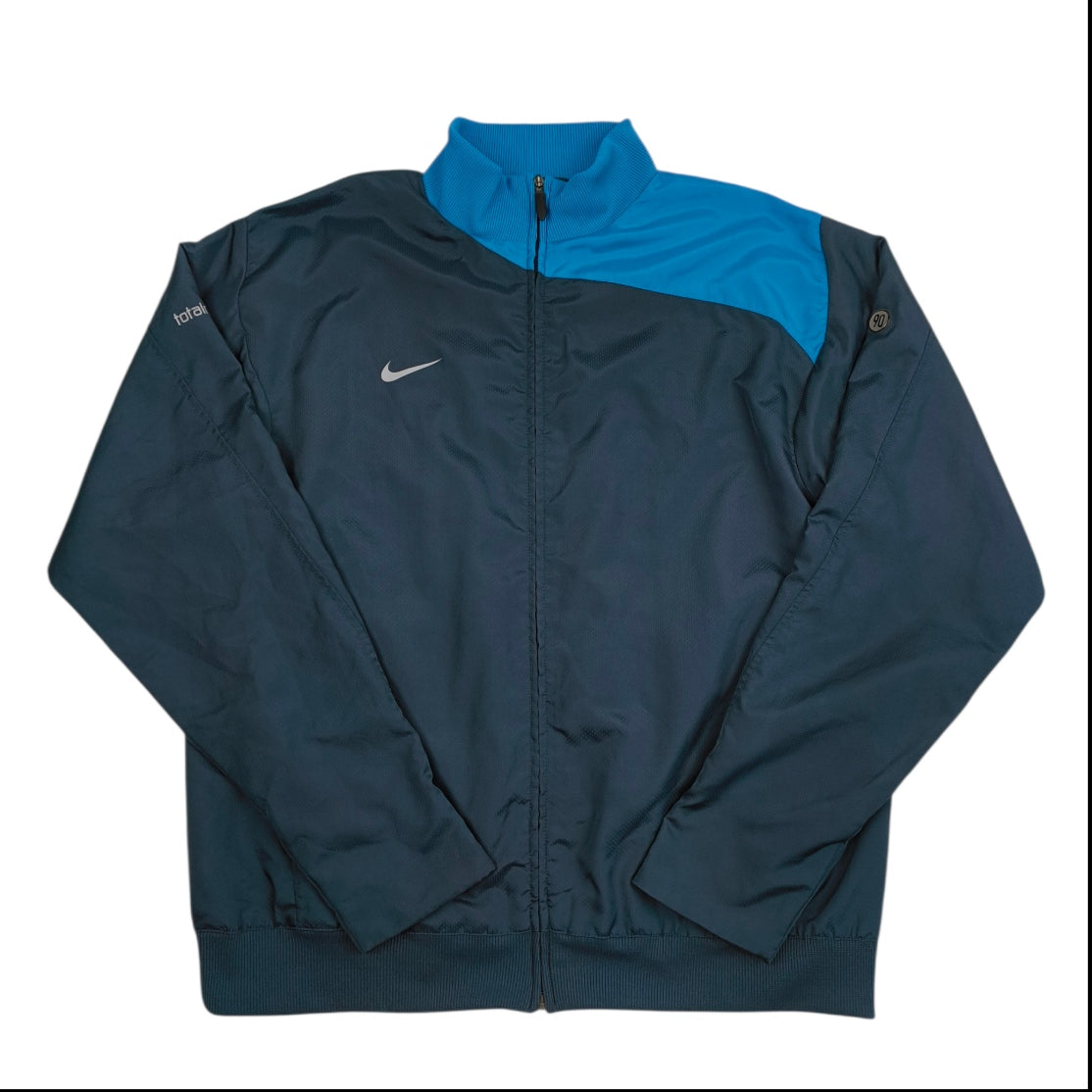 Vintage Nike Total 90 Track Jacket - Anni 2000 Blu/Nero - Taglia L - Gorpcore Blokecore