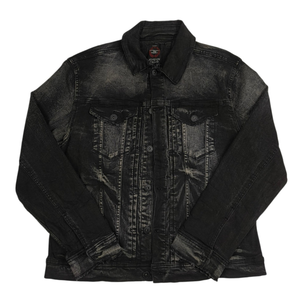 Giacca Denim Nera Jordan Craig – Black Acid Wash Streetwear –  Uomo Slim Fit – Taglia L