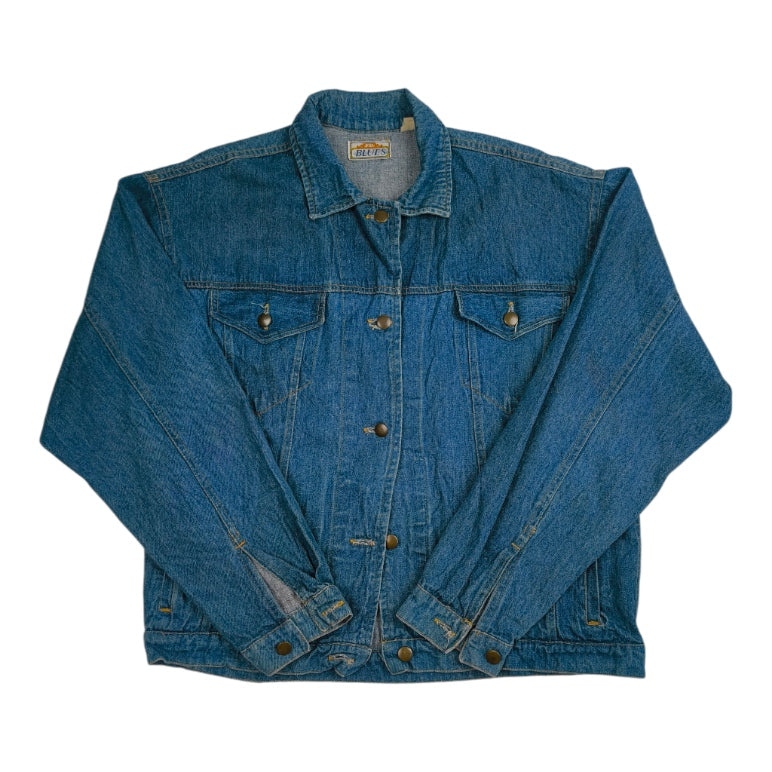 Giacca Denim Vintage Anni '90 – Lavaggio Medio – Jeans Unisex Minimal – Taglia M/L