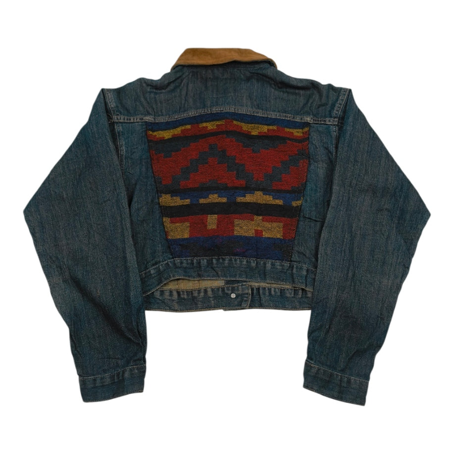 Giacca Denim Vintage I LOVE K81 – Maxi Ricamo Logo sul Retro Anni '90 – Taglia S Donna