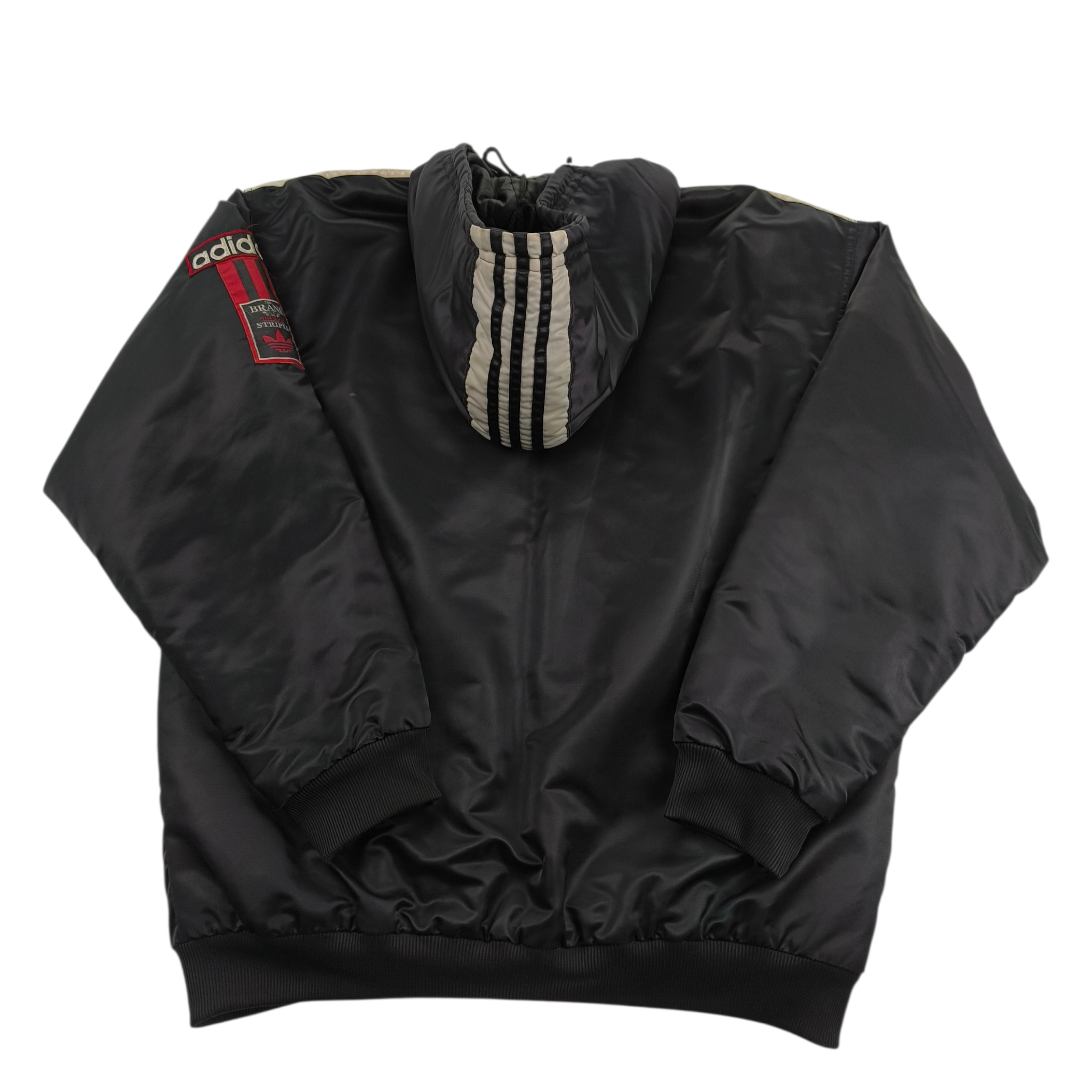 Giacca Adidas Vintage Anni '90 -Bomber Imbottito Nero Satin - Taglia L/XL- Raro